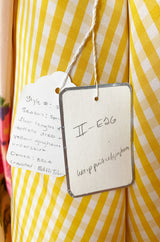 Exceptional Spring 1995 Bill Blass Runway & Book Piece Floral Silk Taffeta & Gingham Dress