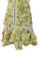 Spring 2003 Gucci by Tom Ford Rare Runway Look 27 Plunge Front Feather Mini Dress