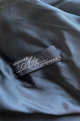 Exceptional 1980s Ady Couture Lausanne Black Velvet Dress w Open Back & Bows