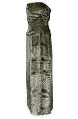 Fall 1986 Bill Blass Silk Velvet Lame Beaded Evening Strapless Dress & Jacket