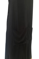 1970s Sonia Rykiel Wide Legged Cropped Pant & Long Tunic Evening Set w Draped Pockets