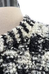 Runway Fall 2011 Chanel by Karl Lagerfeld Black & Ivory Knit Dress w Fringed Open Back