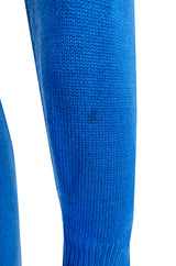 Documented Fall 1977 Halston Cashmere Sky Blue Dress w Extra Long Attached Wrap Ties