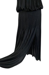 Spring 2004 Chloe By Phoebe Philo Black Slinky Nylon Jersey Runway Halter Dress