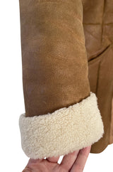 Iconic Fall 2004 Prada Look 14 Runway Shearling Coat w Mink Beading & Crystal Detailing