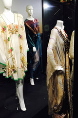 1975 Thea Porter Exhibited Green Multi Textile Abaya Caftan Dress