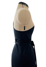 Versatile 1970s Loris Azzaro Multi Tie - One Shoulder or Halter - Black Jersey Dress