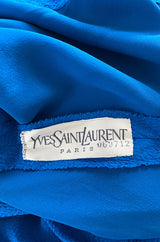 Important Spring 1993 Yves Saint Laurent Haute Couture One Shoulder Silk Crepe Dress