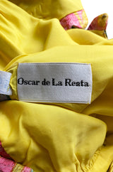 Exceptional 1968 Oscar de la Renta Documented Metallic Silk Brocade Dress w Silver Cording Detail