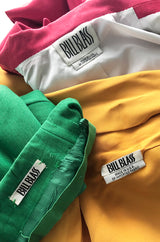 Colorful 1980s Bill Blass Three-Piece Suit in Salmon Pink, Green & Yellow