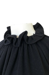 Fall 1977 Bill Blass Couture Full Pink Silk Satin Skirt & Black Top Dress Set