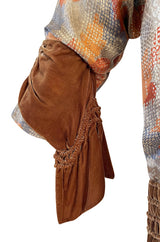 Fabulous 1920s Coral Silk Metallic Gold Lame Flapper Coat w Velvet Detailing