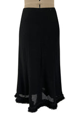 Cruise 2003 Chanel by Karl Lagerfeld Black Boucle Suit w Loop Wool Edging