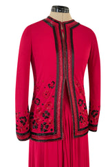 Spring 1976 Chanel Haute Couture Silk Jersey Dress & Lesage Beaded Jacket