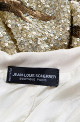 1970s Jean Louis Scherrer Gold & Copper Densely Sequinned Flame Dress