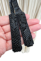 Spring 2012 Christian Dior Runway Ivory Silk Chiffon Dress w Black Beaded Bow Detail