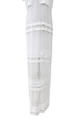 Pristine Mid 2000s Givenchy by Riccardo Tisci White Cotton Gauze & Lace Dress w Matching Underdress