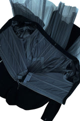 Exquisite Fall 2000 Yves Saint Laurent Haute Couture Velvet Dress w Net Inset Panels