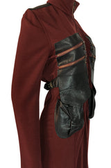 c.2002 Jean Paul Gaultier Leather Detailed Avant Garde Jumpsuit