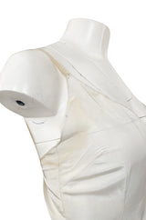 1930s Unlabeled Deep Blush Silk Ribbon Organza Dress w Slip & Floral Belt