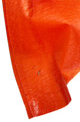 Iconic 1960s Andres Courreges Bright Orange  & White Vinyl Coat or Dress