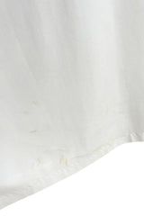 Stellar 1970s Luis Estevez Backless White Jersey Dress w Silver Studded Front