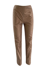 Spring 1999 Oscar De La Renta Pale Green Striped Silk Taffeta Billowing Over Dress & Pant Set