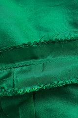 1980s Paul-Louis Orrier Emerald Green Silk Taffeta Couture Dress w Extravagant Ruffles