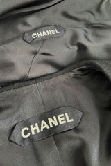 Minimalist Fall 2000 Chanel by Karl Lagerfeld Haute Couture Runway Look 11 Black Dress & Jacket Suit