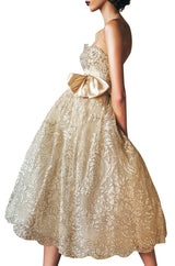 Spring 1959 Christian Dior Haute Couture Ivory & Silver Lace Dress