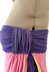 Prettiest Spring 2008 Valentino Runway Strapless Dress in Pink Yellow & Purple