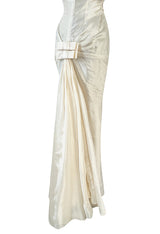 Incredible Spring 2006 Christian Dior by John Galliano Textured Ivory Silk Hourglass Dress