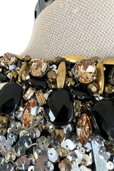 Stunning Fall 2006 Oscar de la Renta Runway Gold & Silver Sequin & Bead in Silk Netting Dress