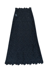 Resort 2015 Valentino Bold Black Lace Full Length Skirt w Matching Tunic / Mini Dress Set