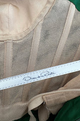 Spectacular Resort 2013 Oscar de la Renta Runway Strapless Emerald Green Silk Dress