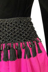 Fall 1976 Louis Mies Possible Yves Saint Laurent Haute Couture Pink & Velvet Bead Dress