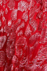 Spectacular 1980s Salvatore Ferragamo Red Glass Beaded One Shoulder Dress