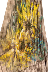 Romantic Fall 2019 Valentino Pleated Cotton Dress w Huge Painted Floral Detailing