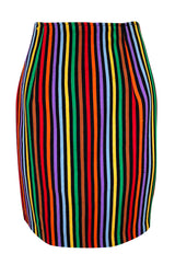 Spring 1992 Todd Oldham Floral Top w Rainbow Striped Jacket & Skirt Suit