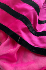 Prettiest Fall 1980 Oscar de la Renta Strapless Pink Silk Matte Satin Dress w Velvet Bows