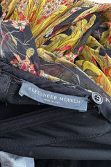 Stunning Spring 2010 Alexander McQueen Intricately Printed Strapless Bias Cut Dress