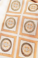 1960s Christian Dior Demi-Couture Peach & Metallic Gold Dress & Jacket