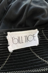 Easy to Wear 1980s Bill Tice Black Jersey Caftan Feel Dress w Gold Shoulder Detail Detail