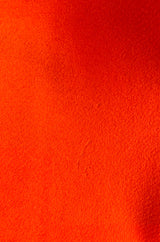 1971 Courreges Numbered Hyperbole Bright Orange Wool Coat w Quilted Interior