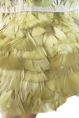 Exceptional Spring 2003 Gucci by Tom Ford Rare Runway Pale Yellow Feather Mini Dress