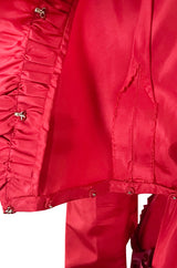 Fall 1973 Louis Mies Possible Yves Saint Laurent Haute Couture Pink & Red Tiered Silk Dress