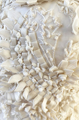 Spring 2008 Oscar De La Renta Embroidered Beaded Ribbon Work Floral Silk Organza Wedding Dress