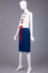 1960s Pierre Cardin Couture Bright Sunny Yellow Tunic & Hot Pant w Open Metal Grommets