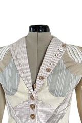Highly Documented Spring 2004 Alexander McQueen 'Deliverance' Look 55 Patchwork Suit