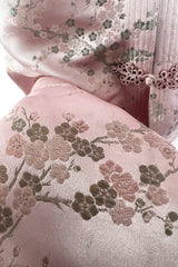 Prettiest 1960s Pink Silk Embroidered Asian Evening Coat w Top Stitched Cuffs & Collar